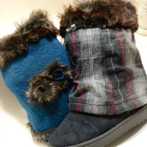 Teal and Burgundy Grey Boot Cover Hugs your heels